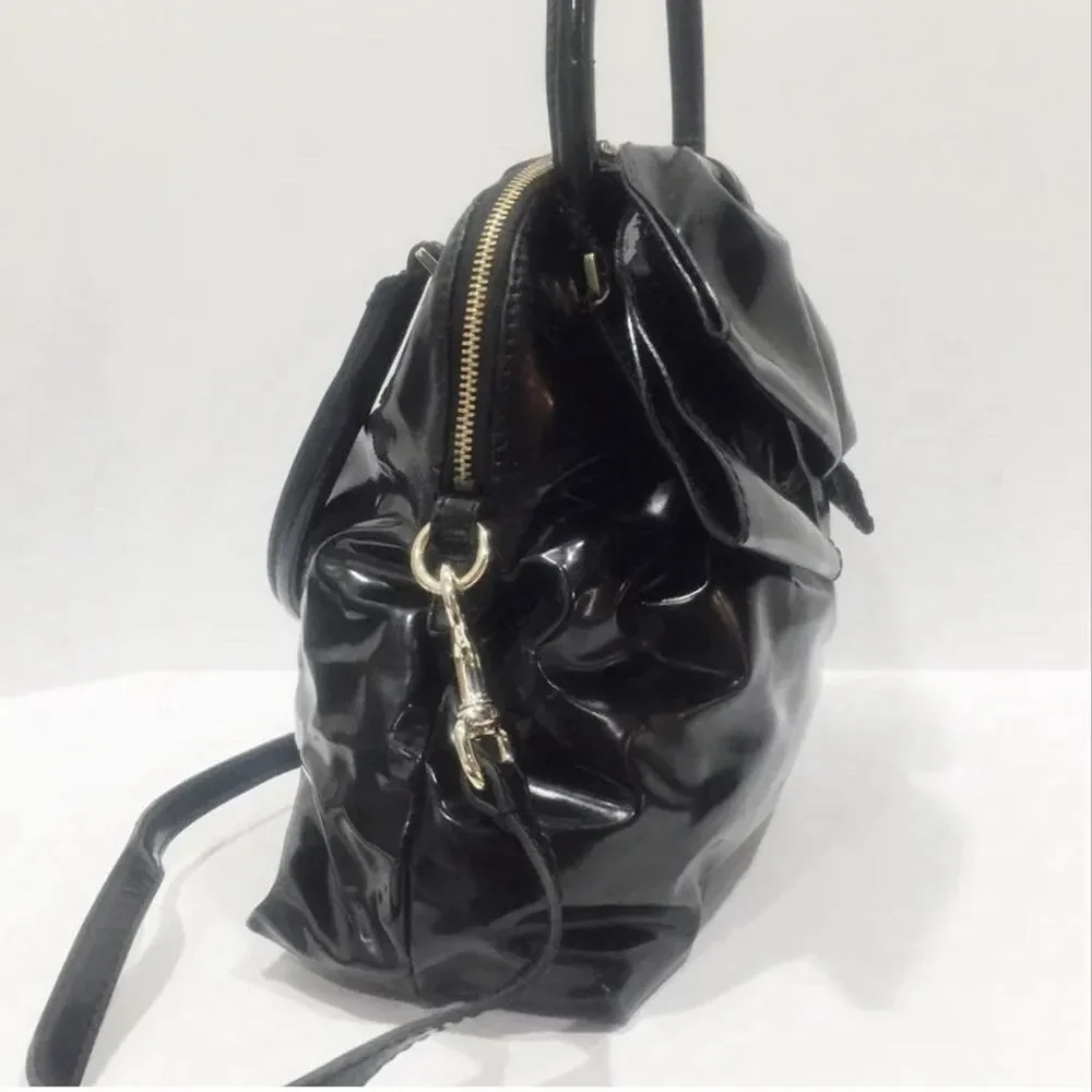 LAST MARKDOWN! Valentino Garavani Black Patent Leather Bow Satchel Bag